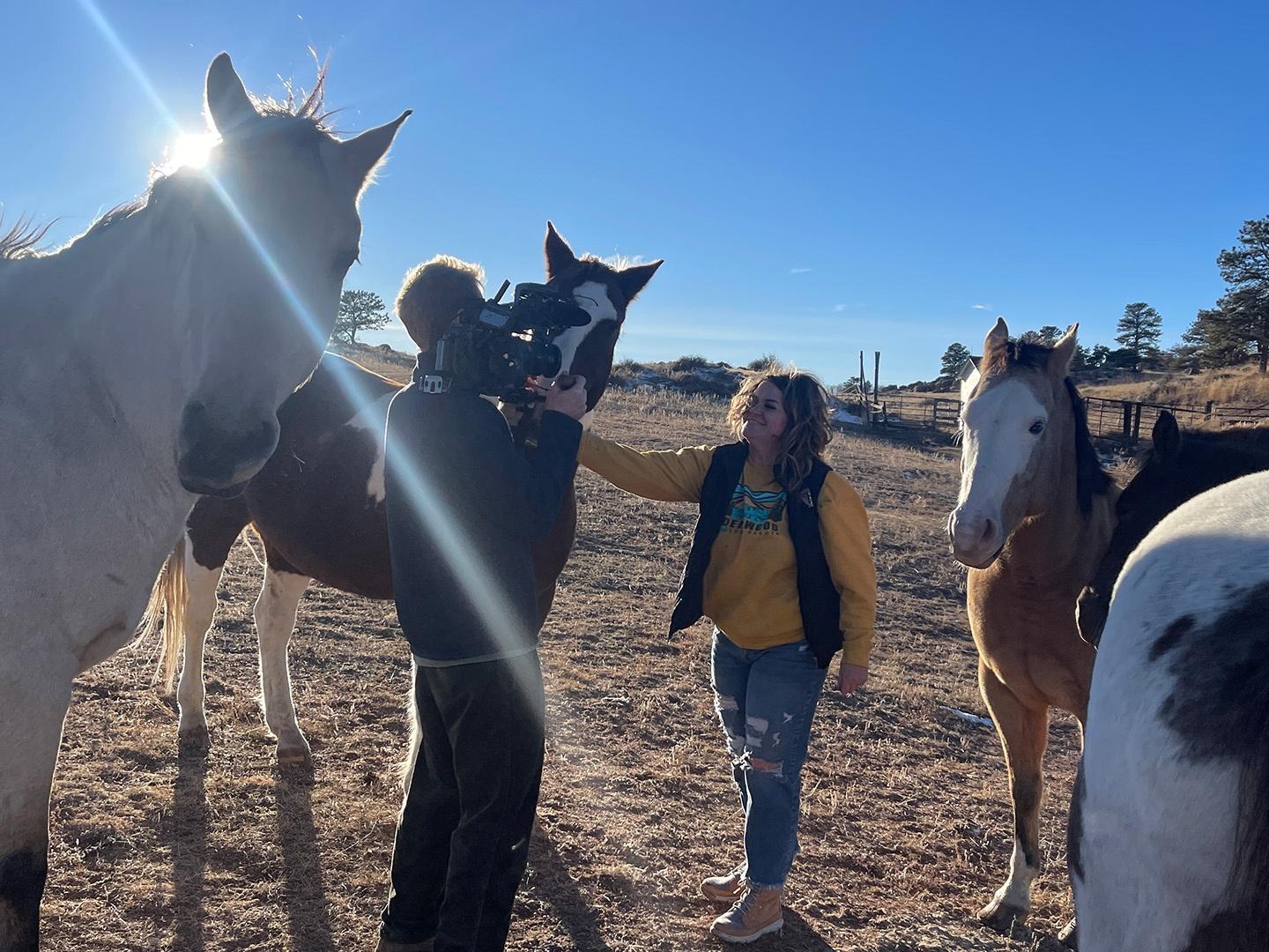 Derek Knowles, director of photography, filmed Erin Lindt tending to the horses Cheyenne, Wyo. 