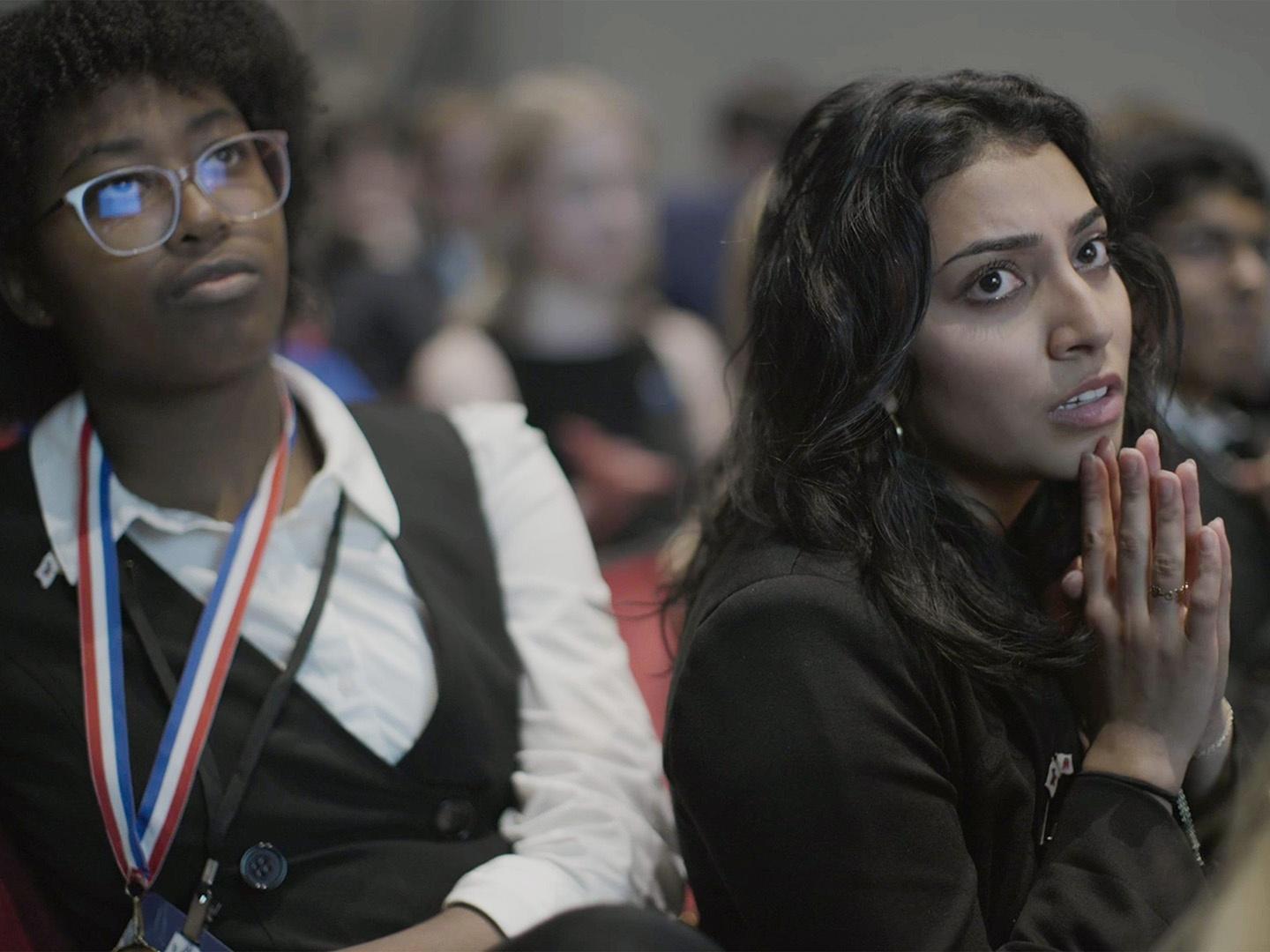 Rohini Mudinur and Avery Redmond, students at Maggie L. Walker Governor’s School in Richmond, Va.