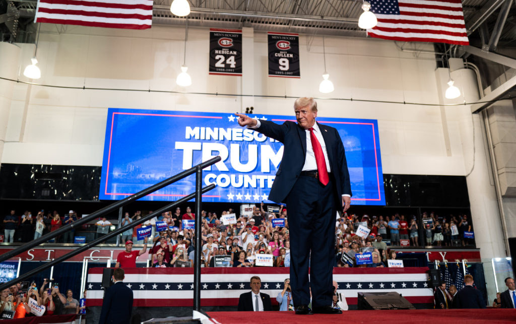 Former President Trump And VP Nominee Sen. JD Vance Hold Rally In St. Cloud, Minnesota