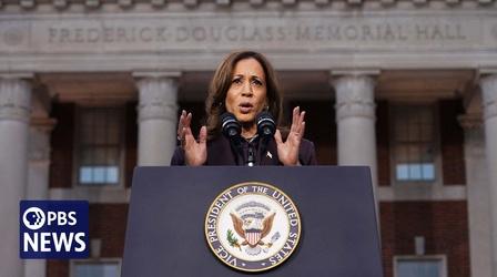 Video thumbnail: PBS News Hour Harris addresses supporters after losing 2024 presidential election
