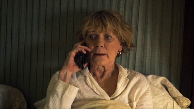 Samantha Bond as Judith Potts in The Marlow Murder Club, Episode 1