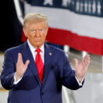 FILE PHOTO: Republican presidential nominee and former U.S. President Donald Trump campaigns at Dorton Arena, in Raleigh